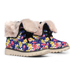 Tropical Frangipani Plumeria Print Winter Boots