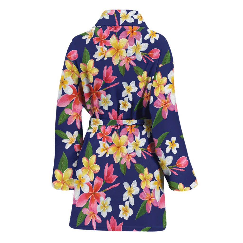 Tropical Frangipani Plumeria Print Women's Bathrobe