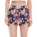 Tropical Frangipani Plumeria Print Women's Split Running Shorts