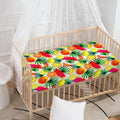 Tropical Fruit Leaf Pattern Print Baby Crib Sheet