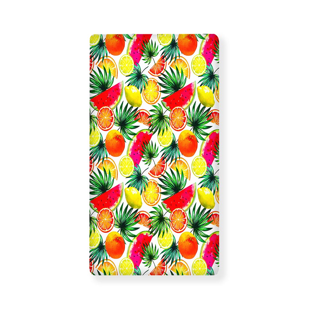 Tropical Fruit Leaf Pattern Print Baby Crib Sheet