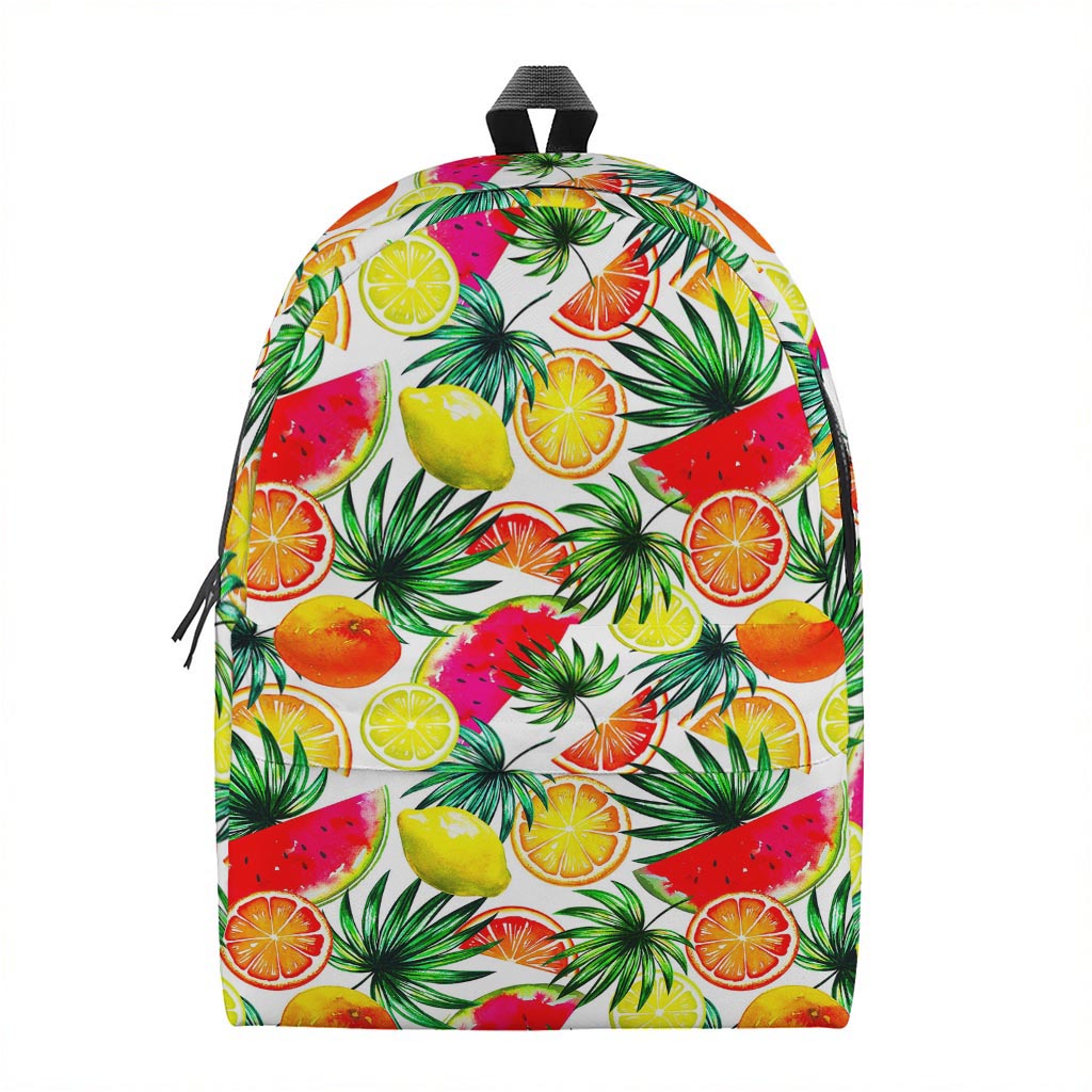 Tropical Fruit Leaf Pattern Print Backpack