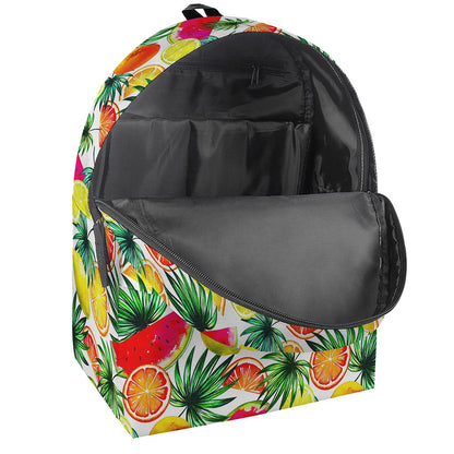 Tropical Fruit Leaf Pattern Print Backpack