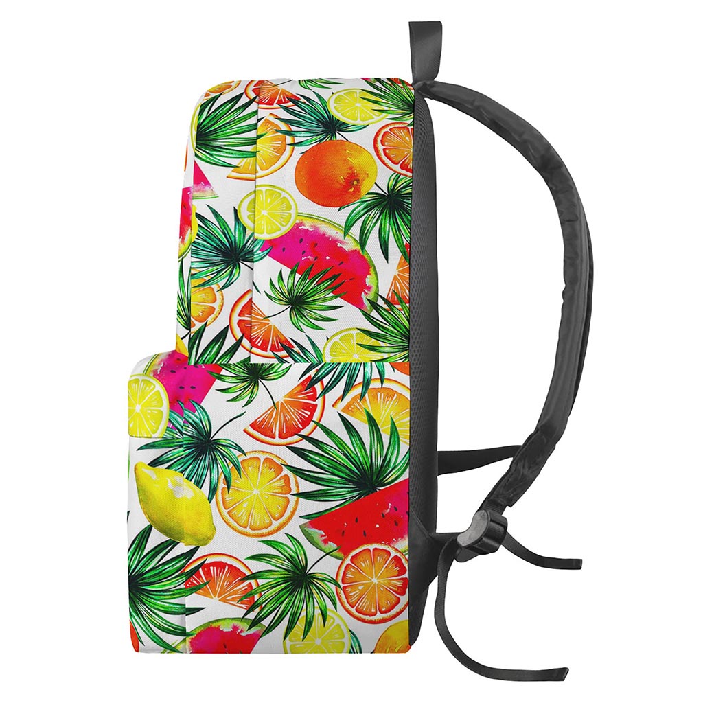 Tropical Fruit Leaf Pattern Print Backpack