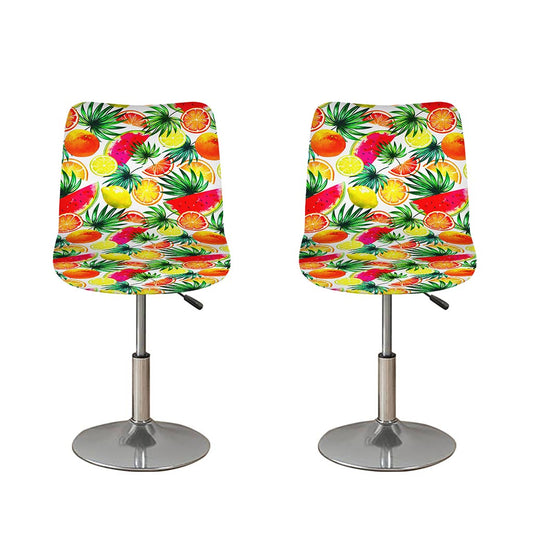 Tropical Fruit Leaf Pattern Print Bar Stool Covers