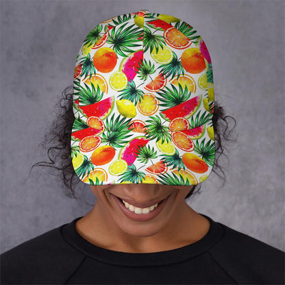 Tropical Fruit Leaf Pattern Print Baseball Cap