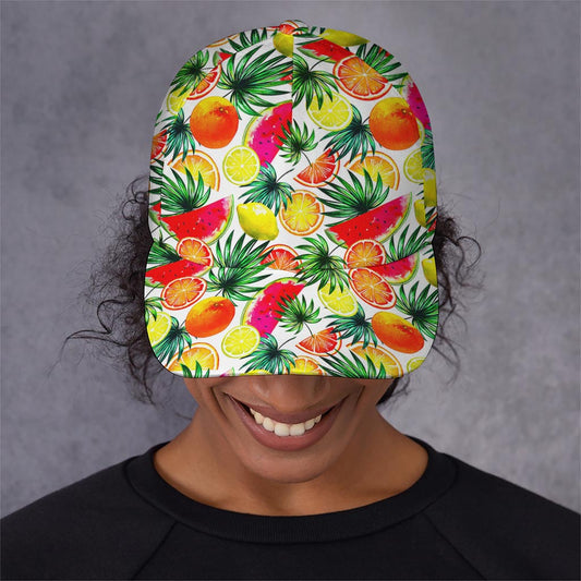 Tropical Fruit Leaf Pattern Print Baseball Cap