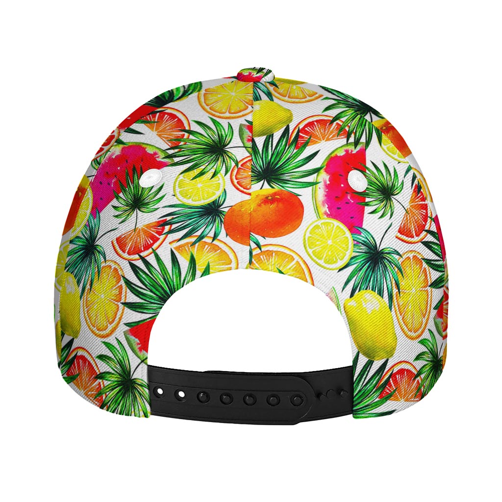 Tropical Fruit Leaf Pattern Print Baseball Cap