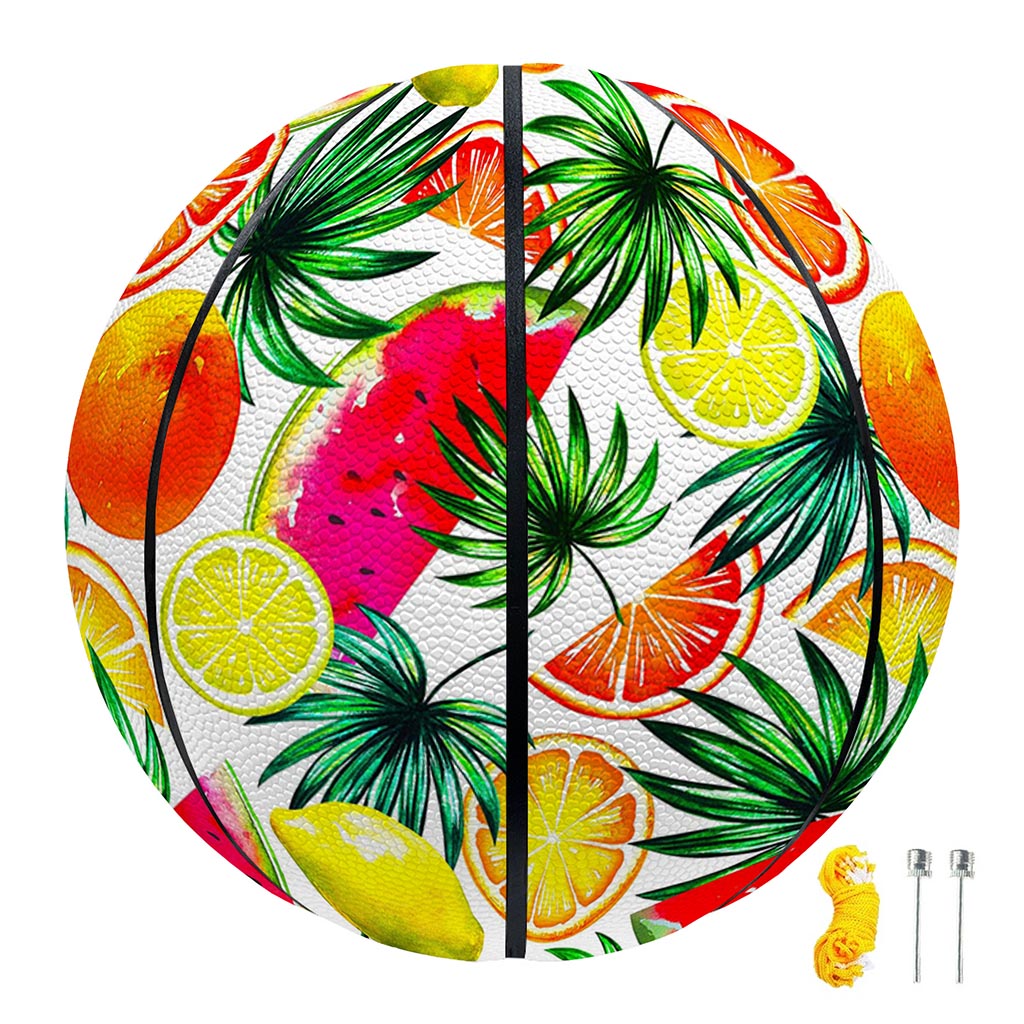 Tropical Fruit Leaf Pattern Print Basketball