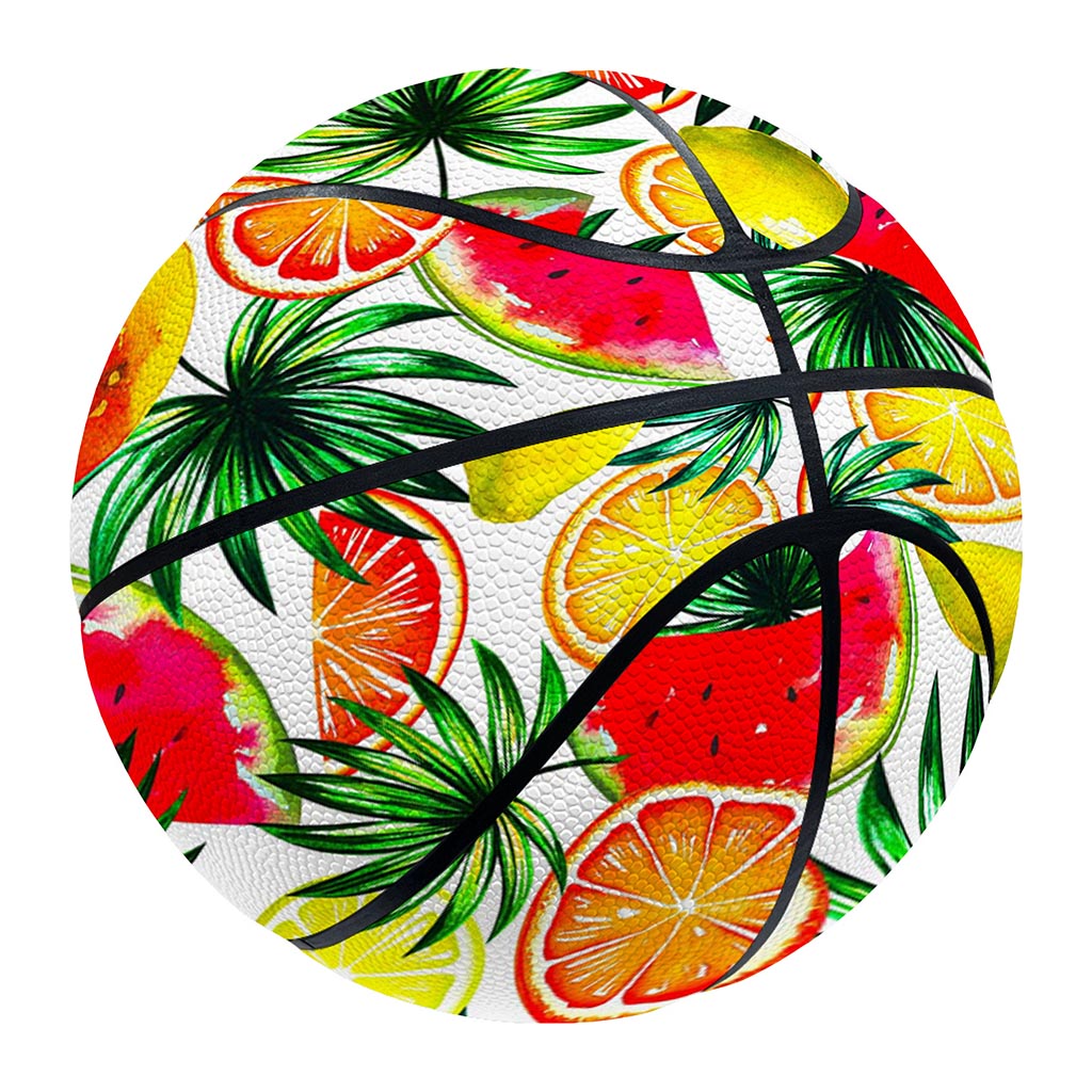 Tropical Fruit Leaf Pattern Print Basketball