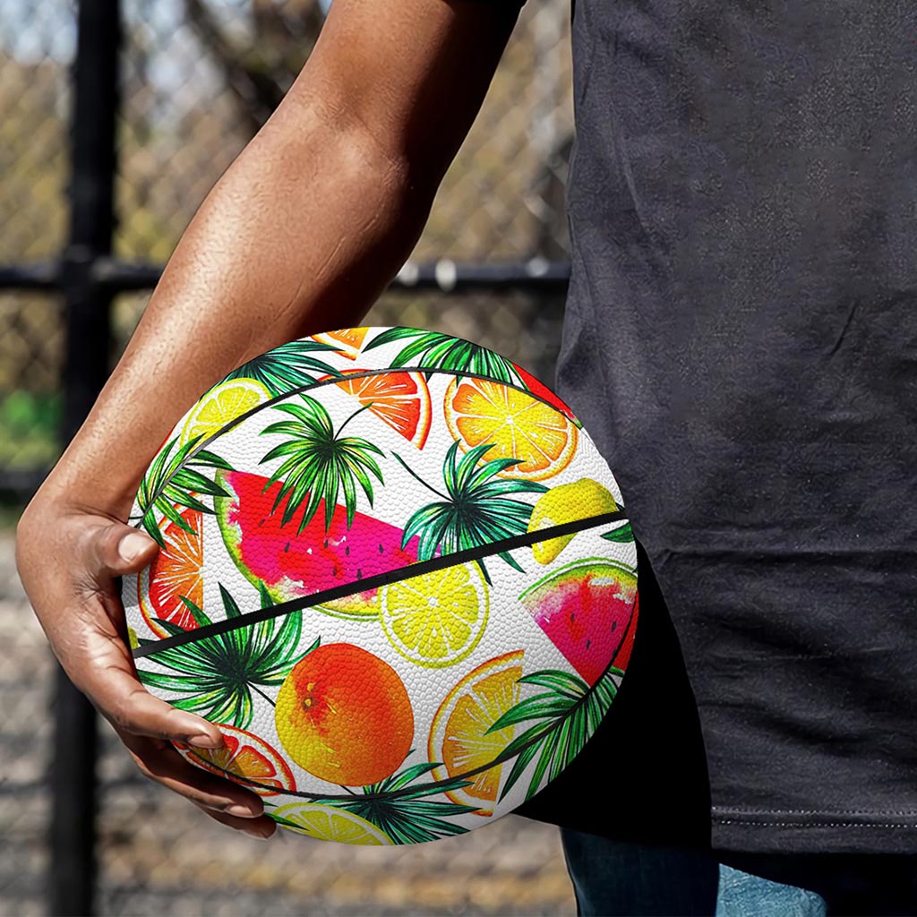 Tropical Fruit Leaf Pattern Print Basketball