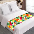 Tropical Fruit Leaf Pattern Print Bed Runner