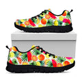 Tropical Fruit Leaf Pattern Print Black Running Shoes