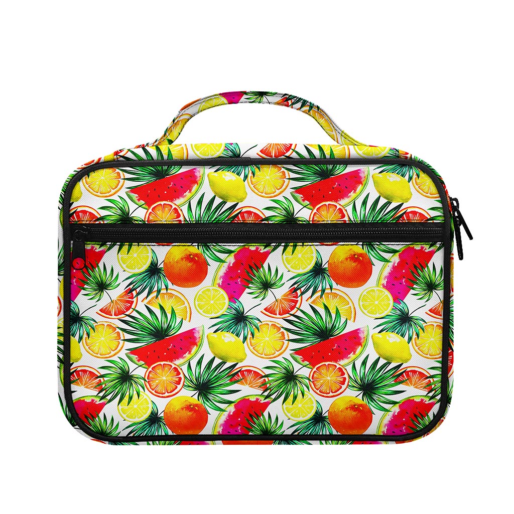 Tropical Fruit Leaf Pattern Print Briefcase Bible Bag