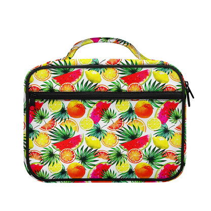 Tropical Fruit Leaf Pattern Print Briefcase Bible Bag