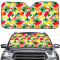 Tropical Fruit Leaf Pattern Print Car Windshield Sun Shade