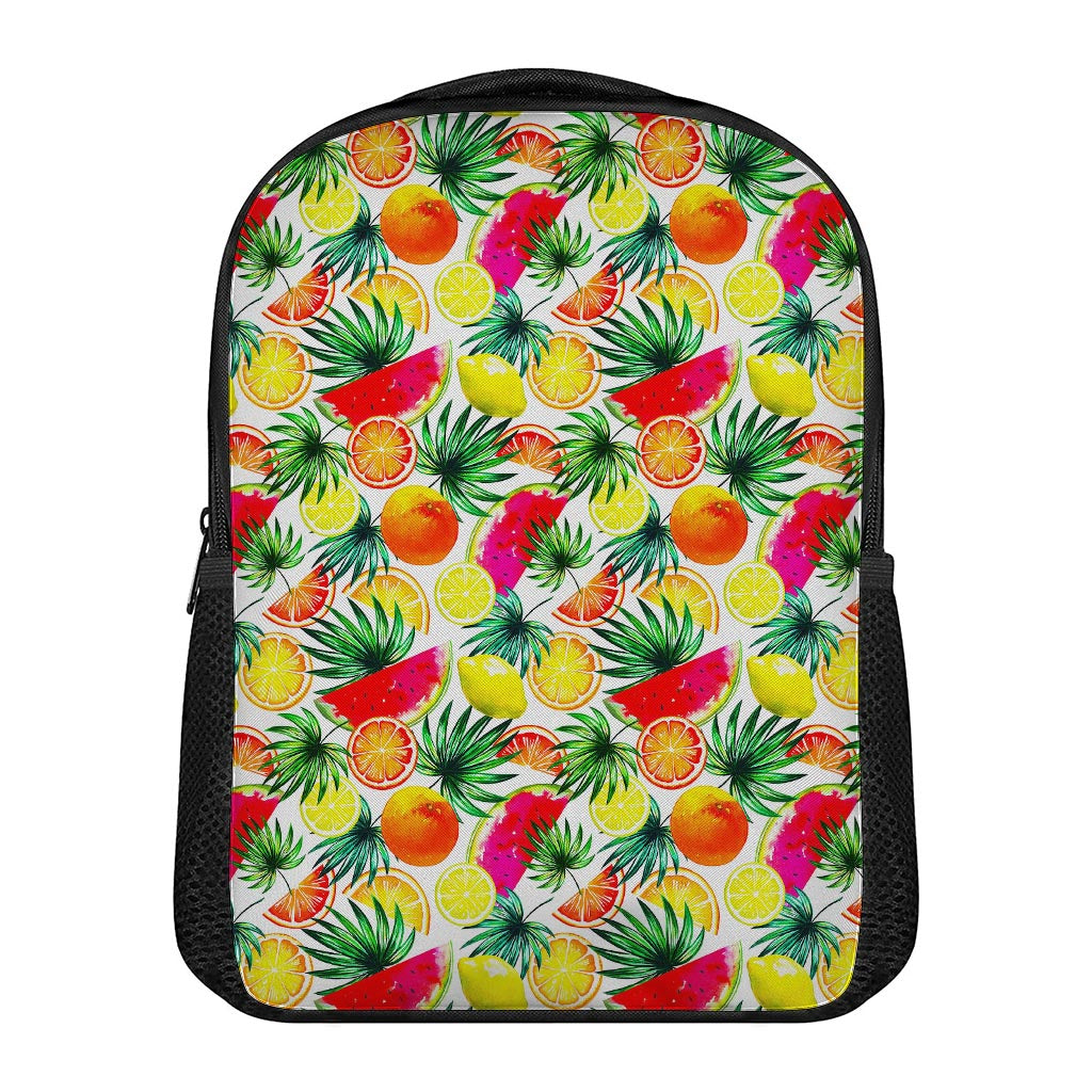 Tropical Fruit Leaf Pattern Print Casual Backpack