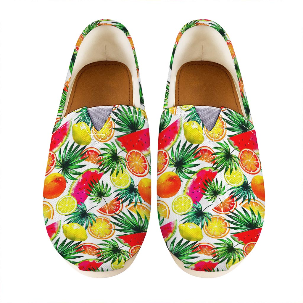 Tropical Fruit Leaf Pattern Print Casual Shoes