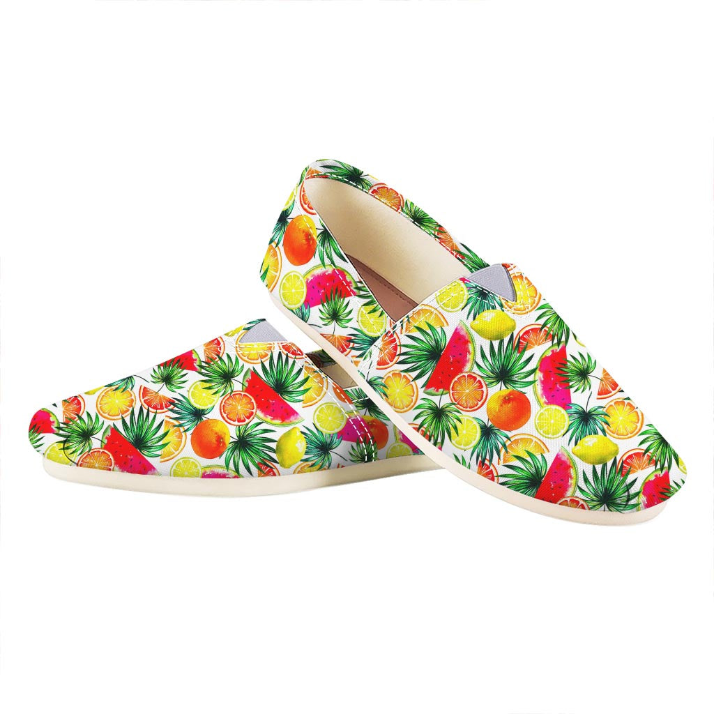 Tropical Fruit Leaf Pattern Print Casual Shoes