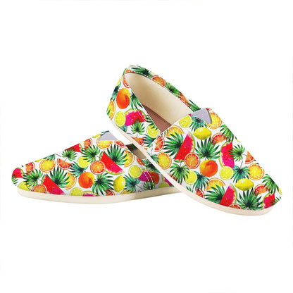 Tropical Fruit Leaf Pattern Print Casual Shoes