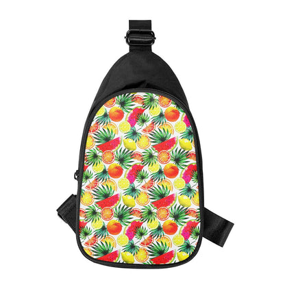 Tropical Fruit Leaf Pattern Print Chest Bag