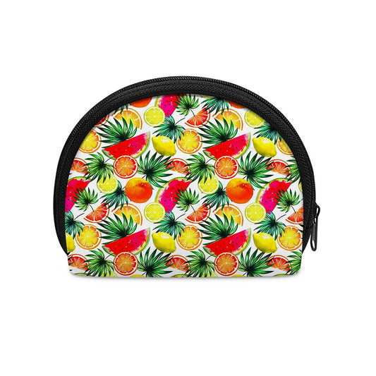 Tropical Fruit Leaf Pattern Print Coin Purse