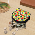 Tropical Fruit Leaf Pattern Print Coin Purse