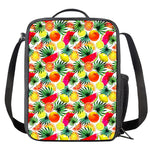 Tropical Fruit Leaf Pattern Print Crossbody Lunch Bag