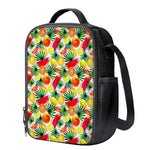 Tropical Fruit Leaf Pattern Print Crossbody Lunch Bag