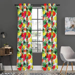 Tropical Fruit Leaf Pattern Print Curtain