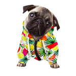 Tropical Fruit Leaf Pattern Print Dog Zip Up Hoodie