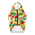 Tropical Fruit Leaf Pattern Print Dog Zip Up Hoodie