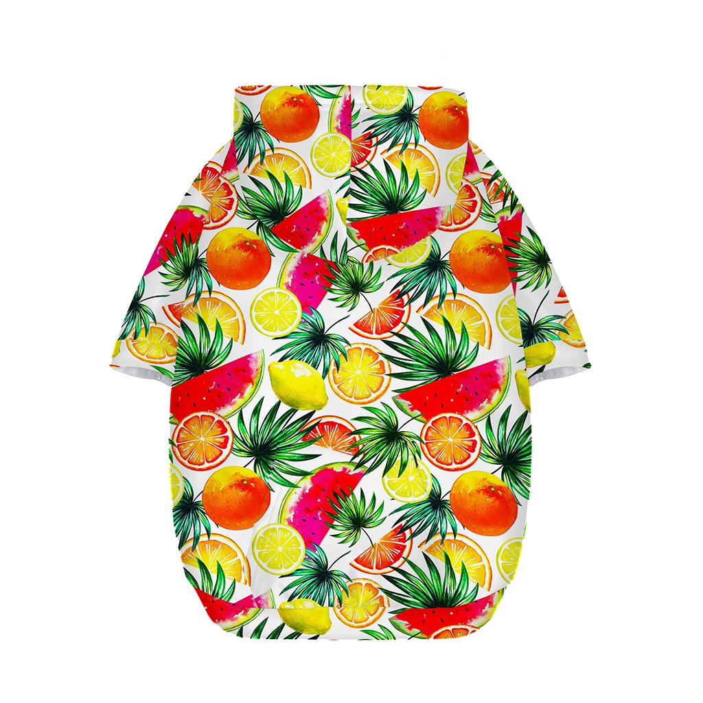 Tropical Fruit Leaf Pattern Print Dog Zip Up Hoodie