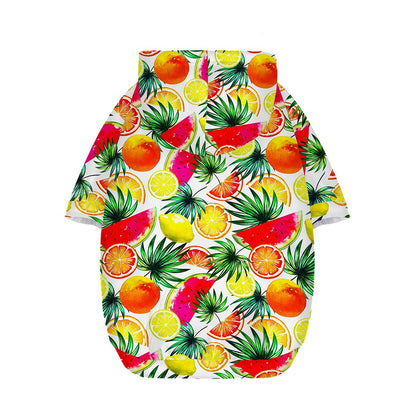 Tropical Fruit Leaf Pattern Print Dog Zip Up Hoodie