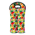 Tropical Fruit Leaf Pattern Print Double Neoprene Wine Tote