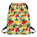 Tropical Fruit Leaf Pattern Print Drawstring Backpack