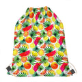 Tropical Fruit Leaf Pattern Print Drawstring Bag
