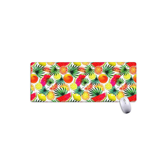 Tropical Fruit Leaf Pattern Print Extended Mouse Pad