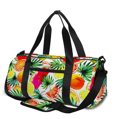 Tropical Fruit Leaf Pattern Print Gym Bag