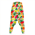Tropical Fruit Leaf Pattern Print Hammer Pants