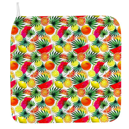 Tropical Fruit Leaf Pattern Print Hand Towel