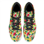 Tropical Fruit Leaf Pattern Print High Top Leather Sneakers
