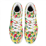 Tropical Fruit Leaf Pattern Print High Top Leather Sneakers