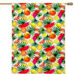 Tropical Fruit Leaf Pattern Print House Flag