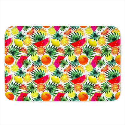 Tropical Fruit Leaf Pattern Print Indoor Door Mat