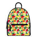 Tropical Fruit Leaf Pattern Print Leather Backpack