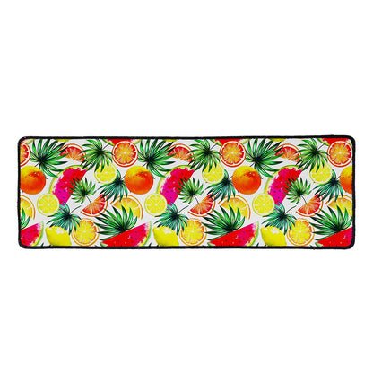 Tropical Fruit Leaf Pattern Print Long Kitchen Mat