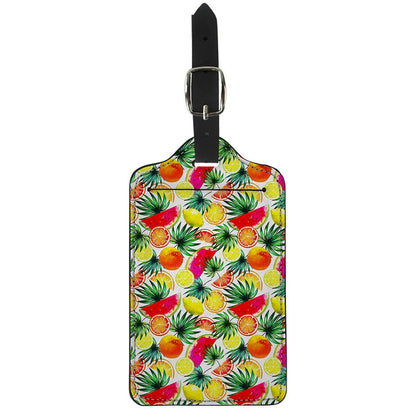 Tropical Fruit Leaf Pattern Print Luggage Tag