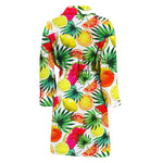 Tropical Fruit Leaf Pattern Print Men's Bathrobe