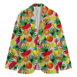 Tropical Fruit Leaf Pattern Print Men's Blazer
